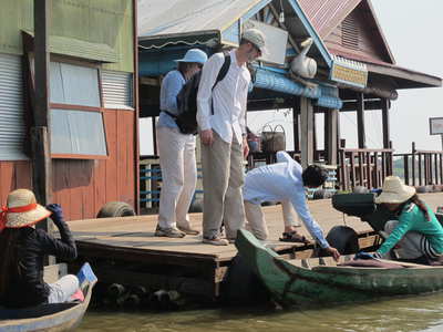 Boarding the canoe