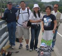 Maine fishermen and visitors